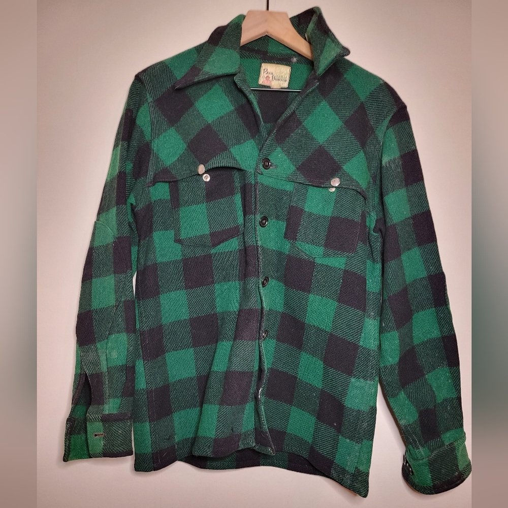 Vintage 1950's Paul Bunyon for men of the west vintage green plaid jacket